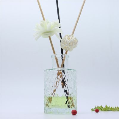 New arrival Cheap price 120ml engraving round glass reed diffuser bottle with cork 