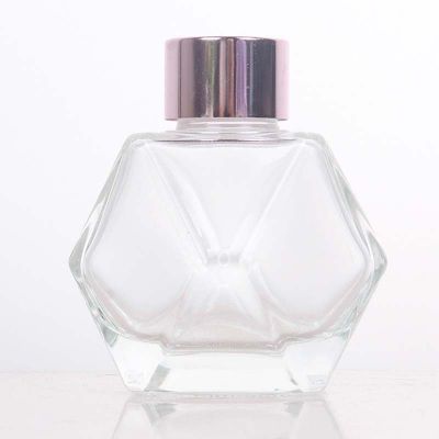100ml 200ml Irregular Shape Multi-faceted glass Reed Rattan Diffuse bottle