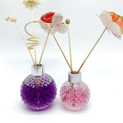 Wholesale 120ml ball shaped glass reed diffuser bottles with aluminum screw lid 