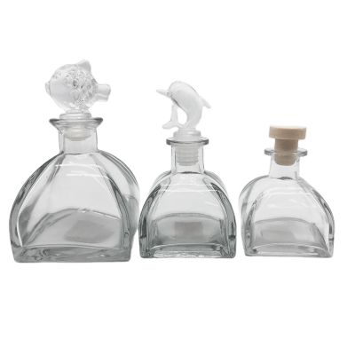 Wholesale custom 100ml 250ml empty reed diffuser glass bottle with stopper