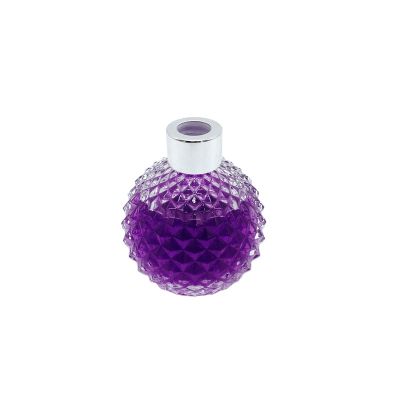50ml 100ml Ball shape empty glass essential aroma oil diffuser bottle with fiber sticks 