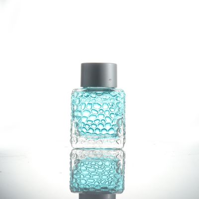 50ML Water Cube Aroma Bottle Luxury Pattern Glass Perfume Bottle Empty Indoor Fragrance Bottle With Cap