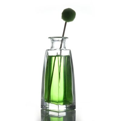 100ML Square Fragrance Bottle Transparent Thicken Aromatherapy Glass Bottle Home Rattan Aromatherapy Volatile Bottle