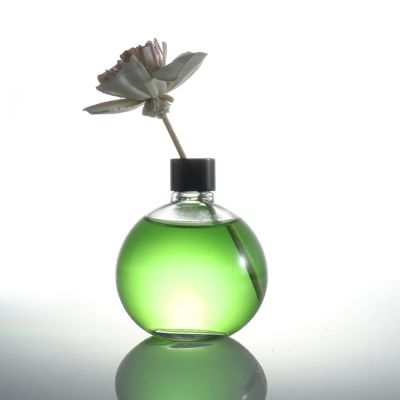 100ML Factory Wholesale Aromatherapy Bottle Round Transparent Glass Fragrance Bottle Indoor Rattan Volatile Aroma Bottle