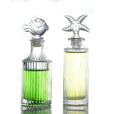 150ML 200ML Customized Roman Bayonet Aromatherapy Bottle Vertical Stripe Glass Fragrance Bottle Indoor Volatile Aroma Bottle