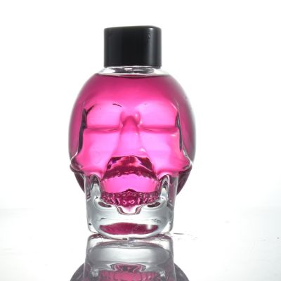 150ML Skull Shape Aromatherapy Bottle Transparent Glass Fragrance Bottle Indoor Dried Flower Volatile Aroma Bottle