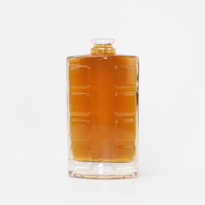 oblong 680ml clear Whisky glass bottle support customized 
