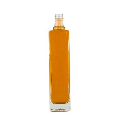 Manufacturer customized production 500ml tooth mouth square spirit bottle alcohol bottles 