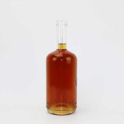 High bottleneck 680ml clear Whisky glass bottle support customized 