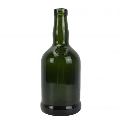 Dark green 500ml exquisite liquor glass bottle 