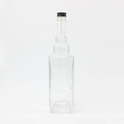 Super Flint Clear Transparent Vodka Liquor Bottle 750ml Glass Bottle With Cover