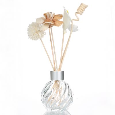 Unique Round Engraving Reed Diffuser Bottles And Stick 100ml Glass Diffuser Bottle 