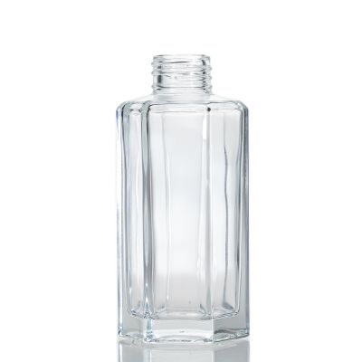 Hexagon Shape Diffuser Bottle Empty 120ml Clear Aroma Glass Bottle Wholesale
