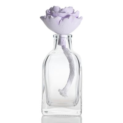 Home Decor Glass Aroma Fragrance Bottle Clear Square 100ml Diffuser Bottles