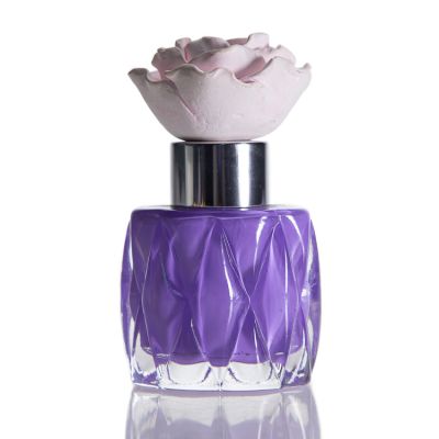 Custom Colored Engraving Purple Empty Small 50 ml Fragrance Aroma Diffuser Bottle 