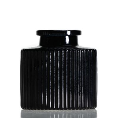 Luxury Oval Aroma Oil Bottle Engraving Carving Fragrance 30ml Black Mini Diffuser Bottle