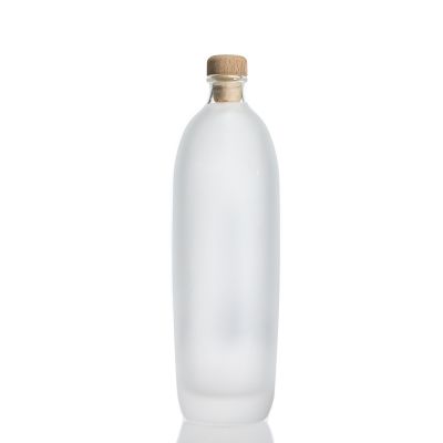 Wholesale Unique Tall Round shaped Large 450ml Frosted Glass Diffuser Bottle