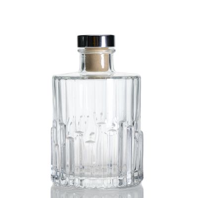 New Design Unique Reed Diffuser Bottle Glass Embossed Empty Diffuser Bottle 200ml For Sale 