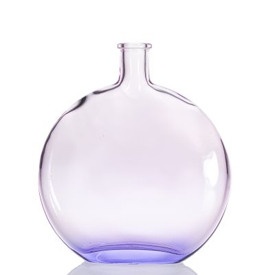 Luxury Flat Round Aroma Oil Diffuser Glass Bottle Reed 500ml Large Diffuser Bottles