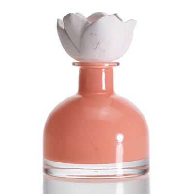 Custom Internal Spray Color Pink Aroma Bottle Orange 90ml Reed Diffuser Bottle 