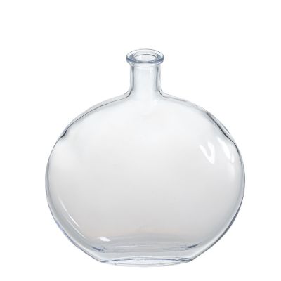 Cuatom Flat Round Clear Aroma Glass Big 540ml Reed Diffuser Bottles 