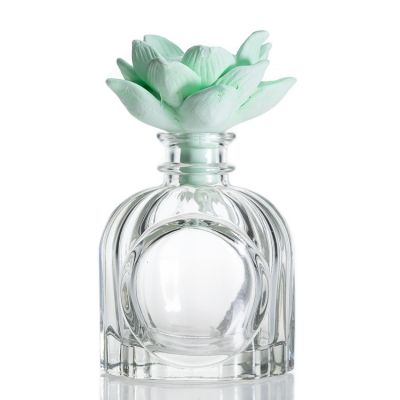 Room Luxury Birdcage Shape Embossed Glass Reed Diffuser Bottle Aroma 100ml Diffuser Bottle