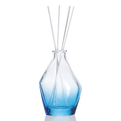 Custom Blue 250ml Diffuser Bottle Luxury Empty Glass Reed Diffuser Bottle 