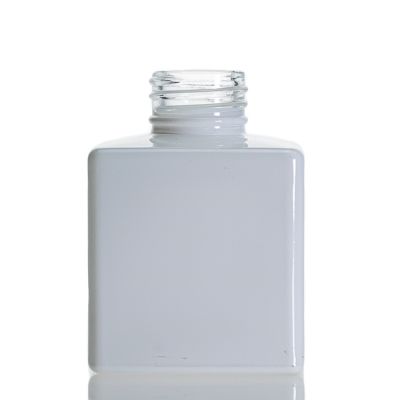 Custom 100ml White Sprayed Square Reed Diffuser Glass Bottle