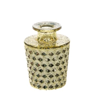 China Wholesale Shiny Golden Murano Glass Vase Diffuser Bottle Home Decorative