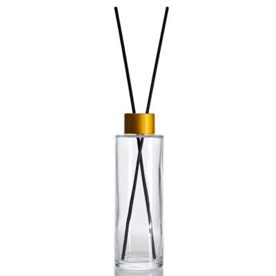 Wholesale 200ml Aroma Bottles Glass Round Empty Diffuser Bottle With Gold Cap