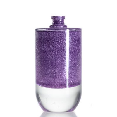 Fancy Round 80ml Glass Perfume Bottles Purple Empty Perfume bottle For Cosmetic Packaging