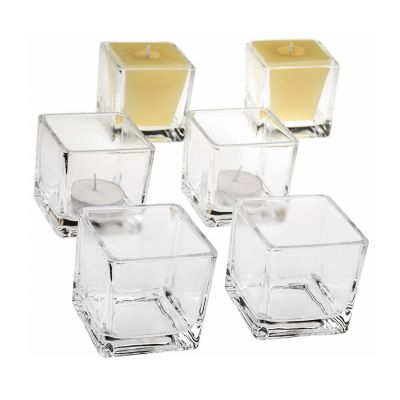 square wide mouth glass candle jar / glass jar for candle making for sale 