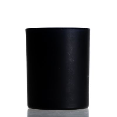 Wholesale Round Empty Candle holder Matte Black Candle Cup Jars For Home Decor