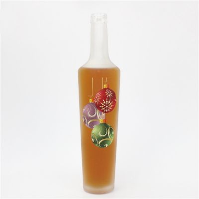 Hot selling 500ml round long neck thin vodka spirit glass bottle wholesale for Christmas 