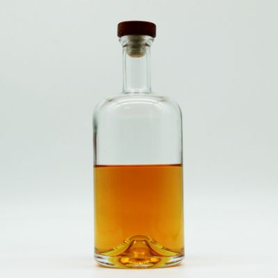 750ml liquor glass bottle spirits vodka bottle with wood cork 