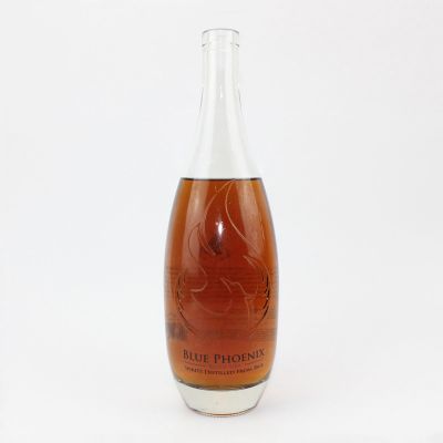 Customized 750ml clear glass bottle wine glass bottle