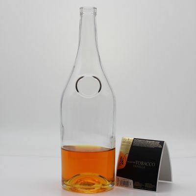 High quality factory supply custom brandy bottle 1000ml XO whisky glass bottles