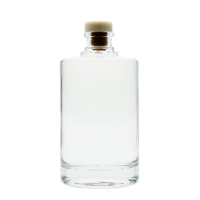 Custom promotional durable using 500ml Cylinder shape liquor gin glass bottle