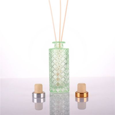 classic square home decoration fragrance diffuser glass bottle 100ml, green bottle