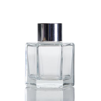 Hexagon Shape Reed Diffuser Bottle 50ml Mini Diffuser Glass For Sell