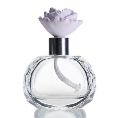 Factory sell 100 ml Reed Diffuser Bottle Clear Glass Diffuser Bottle With Gypsum Flowers