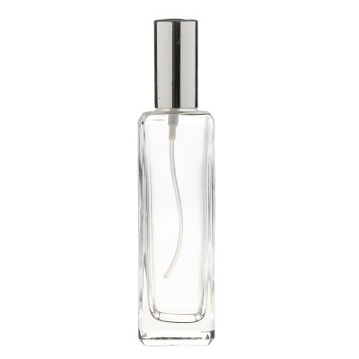 Clear Screw Neck 120ml 4oz Square Spray Bottles Empty Glass Perfume Refillable Bottle Manufacturer