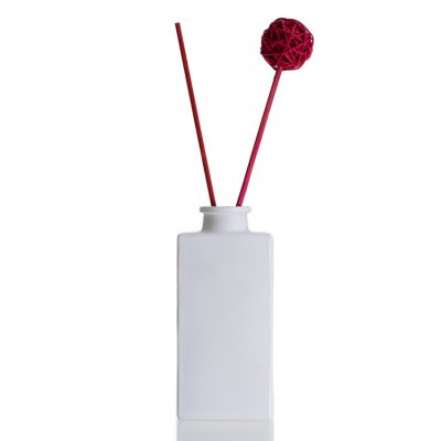 White Color Glass Reed Diffuser Bottle 100 ml Fragrance Diffuser Bottle For Decor