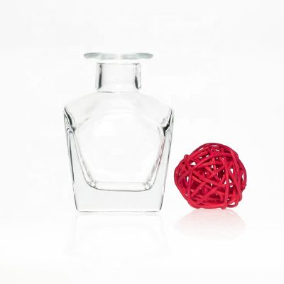 50ml trapezoid clear glass fragrance diffuser bottle with stopper