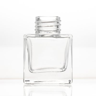 Cosmetic Dispenser Bottle 50 ml Square Aroma Oil Bottle Glass Reed Diffuser Bottle with Screw Lids
