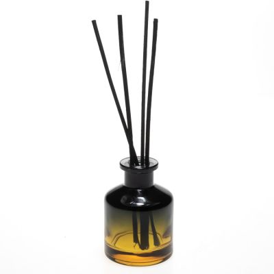Unique screen color black yellow aroma oil reed diffuser bottles 50ml glass bottle diffuser