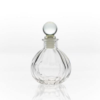 Home Decorative 4oz Clear Ball Shaped Round Fragrance Bottles Glass Perfume Reed Diffuser Bottle