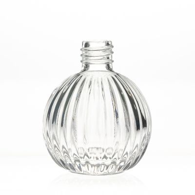 Ball Shaped Engraving 50 ml Clear Empty Fragrance Bottle Glass Perfume Bottle with Screw Lids