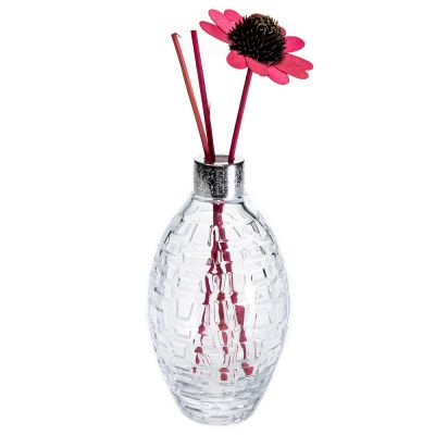 wholesale gift decorative bomb shaped 200ml empty glass perfume reed diffuser bottles