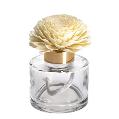 Customized 150ml Round shape Decorative reed Diffuser glass bottle with screw cap